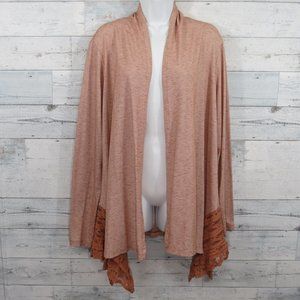 Logo by Lori Goldstein Striped Open Cardigan Women's Extra Large